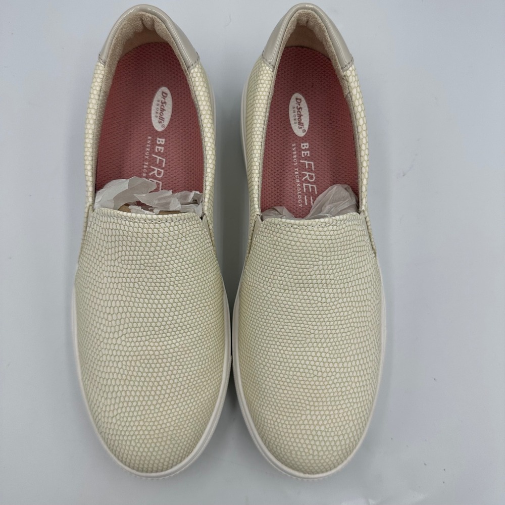 Dr. Scholl's Nova Slip On Sneakers Women 8M Cream Snake Embossed New - Picture 6 of 10